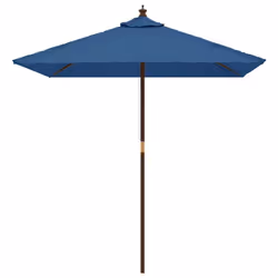 vidaXL Garden Parasol Umbrella with Wooden Pole Outdoor Parasol Sun Umbrella - blue