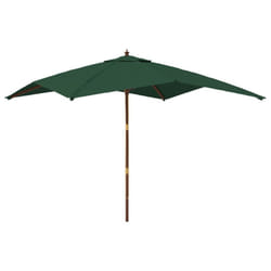 vidaXL Garden Parasol Umbrella with Wooden Pole Outdoor Parasol Sun Umbrella - green