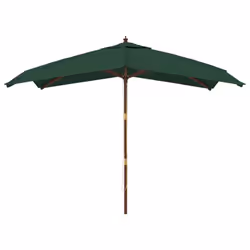 vidaXL Garden Parasol Umbrella with Wooden Pole Outdoor Parasol Sun Umbrella - green