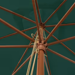 vidaXL Garden Parasol Umbrella with Wooden Pole Outdoor Parasol Sun Umbrella - green - Additional view 4