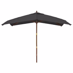 vidaXL Garden Parasol Umbrella with Wooden Pole Outdoor Parasol Sun Umbrella - anthracite - Additional view 2