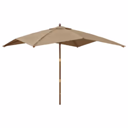 vidaXL Garden Parasol Umbrella with Wooden Pole Outdoor Parasol Sun Umbrella - taupe
