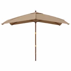 vidaXL Garden Parasol Umbrella with Wooden Pole Outdoor Parasol Sun Umbrella - taupe