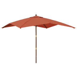 vidaXL Garden Parasol Umbrella with Wooden Pole Outdoor Parasol Sun Umbrella - terracotta