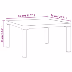 vidaXL Garden Coffee Table Grey 55x55x31 cm DPC and Steel End Sofa Couch Table - Additional view 3