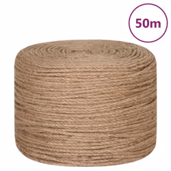 vidaXL Rope 100% Jute Natural Hemp Cord Sisal Rope Multi Purpose Rope Cable - 4 mm x 50 m