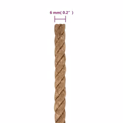 vidaXL Rope 100% Jute Natural Hemp Cord Sisal Rope Multi Purpose Rope Cable - 6 mm x 50 m - Additional view 5