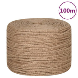 vidaXL Rope 100% Jute Natural Hemp Cord Sisal Rope Multi Purpose Rope Cable - 6 mm x 100 m