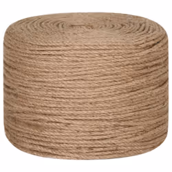 vidaXL Rope 100% Jute Natural Hemp Cord Sisal Rope Multi Purpose Rope Cable - 6 mm x 100 m