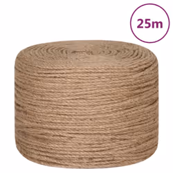 vidaXL Rope 100% Jute Natural Hemp Cord Sisal Rope Multi Purpose Rope Cable - 8 mm x 25 m