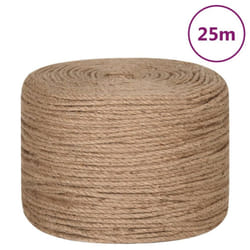 vidaXL Rope 100% Jute Natural Hemp Cord Sisal Rope Multi Purpose Rope Cable - 8 mm x 25 m