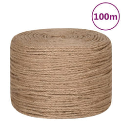vidaXL Rope 100% Jute Natural Hemp Cord Sisal Rope Multi Purpose Rope Cable - 8 mm x 100 m