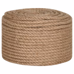 vidaXL Rope 100% Jute Natural Hemp Cord Sisal Rope Multi Purpose Rope Cable - 10 mm x 25 m