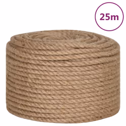 vidaXL Rope 100% Jute Natural Hemp Cord Sisal Rope Multi Purpose Rope Cable - 12 mm x 25 m