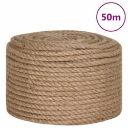 vidaXL Rope 100% Jute Natural Hemp Cord Sisal Rope Multi Purpose Rope Cable - 12 mm x 50 m