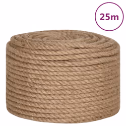 vidaXL Rope 100% Jute Natural Hemp Cord Sisal Rope Multi Purpose Rope Cable - 14 mm x 25 m