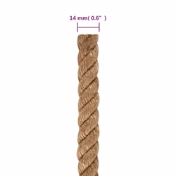 vidaXL Rope 100% Jute Natural Hemp Cord Sisal Rope Multi Purpose Rope Cable - 14 mm x 25 m