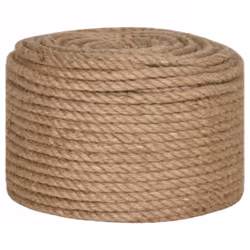 vidaXL Rope 100% Jute Natural Hemp Cord Sisal Rope Multi Purpose Rope Cable - 14 mm x 50 m - Additional view 2