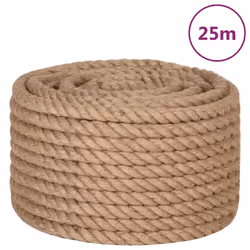vidaXL Rope 100% Jute Natural Hemp Cord Sisal Rope Multi Purpose Rope Cable - 20 mm x 25 m