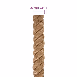 vidaXL Rope 100% Jute Natural Hemp Cord Sisal Rope Multi Purpose Rope Cable - 20 mm x 25 m