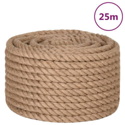 vidaXL Rope 100% Jute Natural Hemp Cord Sisal Rope Multi Purpose Rope Cable - 25 m/ 24 mm