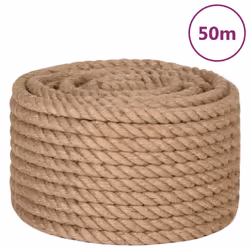 vidaXL Rope 100% Jute Natural Hemp Cord Sisal Rope Multi Purpose Rope Cable - 50 m/ 24 mm