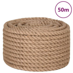 vidaXL Rope 100% Jute Natural Hemp Cord Sisal Rope Multi Purpose Rope Cable - 50 m/ 24 mm