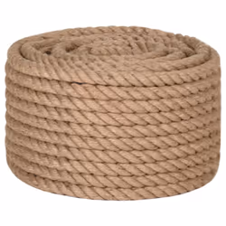 vidaXL Rope 100% Jute Natural Hemp Cord Sisal Rope Multi Purpose Rope Cable - 50 m/ 24 mm