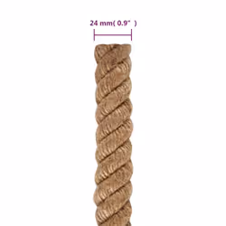 vidaXL Rope 100% Jute Natural Hemp Cord Sisal Rope Multi Purpose Rope Cable - 50 m/ 24 mm