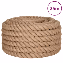 vidaXL Rope 100% Jute Natural Hemp Cord Sisal Rope Multi Purpose Rope Cable - 25 m/ 30 mm