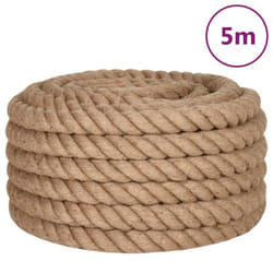 vidaXL Rope 100% Jute Natural Hemp Cord Sisal Rope Multi Purpose Rope Cable - 5 m/ 36 mm
