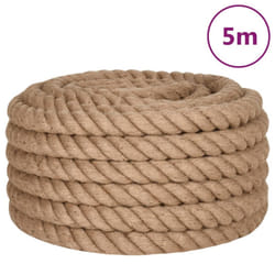 vidaXL Rope 100% Jute Natural Hemp Cord Sisal Rope Multi Purpose Rope Cable - 5 m/ 40 mm