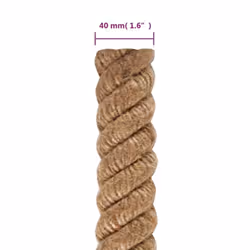 vidaXL Rope 100% Jute Natural Hemp Cord Sisal Rope Multi Purpose Rope Cable - 10 m/ 40 mm - Additional view 5