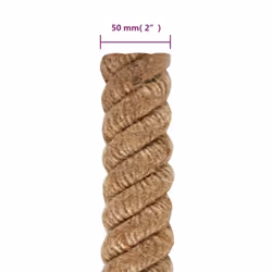 vidaXL Rope 100% Jute Natural Hemp Cord Sisal Rope Multi Purpose Rope Cable - 5 m/ 50 mm