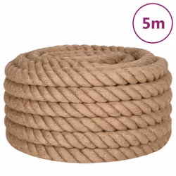 vidaXL Rope 100% Jute Natural Hemp Cord Sisal Rope Multi Purpose Rope Cable - 5 m/ 60 mm