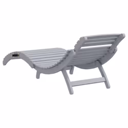 vidaXL Sun Lounger Sun Bed Patio Day Bed Lounge Bed Grey Solid Wood Acacia - Additional view 4