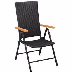 vidaXL 5 Piece Garden Dining Set Black and Brown Poly Rattan - Additional view 4