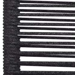 vidaXL 7 Piece Garden Dining Set Black Cotton Rope and Steel - Additional view 5