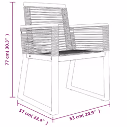 vidaXL Garden Dining Set 5 Piece Black PVC Rattan Outdoor Table Egg Chair - Additional view 9