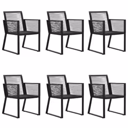 vidaXL 7 Piece Garden Dining Set Black PVC Rattan - Additional view 3