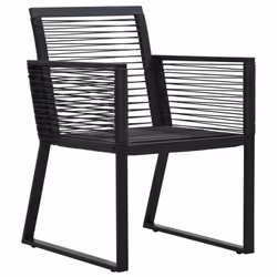 vidaXL 7 Piece Garden Dining Set Black PVC Rattan - Additional view 4