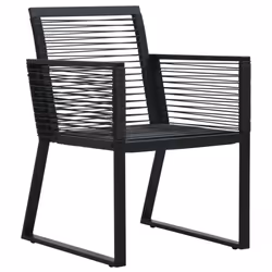 vidaXL 5 Piece Garden Dining Set Black PVC Rattan - Additional view 4