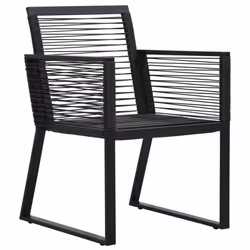vidaXL 7 Piece Garden Dining Set Black PVC Rattan - Additional view 4