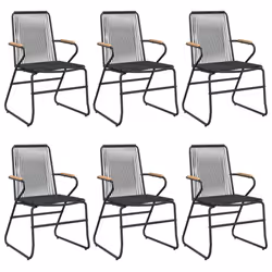 vidaXL 7 Piece Garden Dining Set Black PVC Rattan - Additional view 3