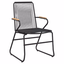 vidaXL 7 Piece Garden Dining Set Black PVC Rattan - Additional view 4