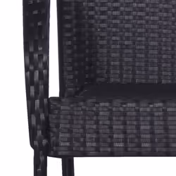 vidaXL 5 Piece Garden Dining Set Black Poly Rattan - Additional view 5