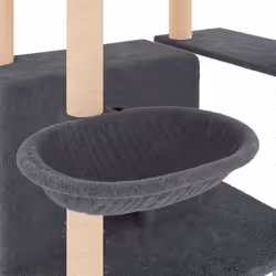 vidaXL Cat Tree with Sisal Scratching Posts Cat Scratch Tower Climber Dark Grey - dark grey - Additional view 6