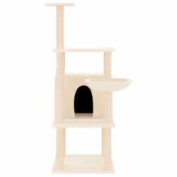 vidaXL Cat Tree with Sisal Scratching Posts Cat Scratch Tower Climber Dark Grey - cream - Additional view 2