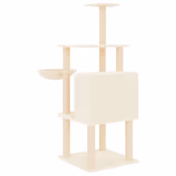 vidaXL Cat Tree with Sisal Scratching Posts Cat Scratch Tower Climber Dark Grey - cream - Additional view 4