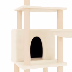 vidaXL Cat Tree with Sisal Scratching Posts Cat Scratch Tower Climber Dark Grey - cream - Additional view 5